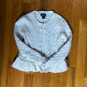 Polo Ralph Lauren White Cable Knit Cardigan